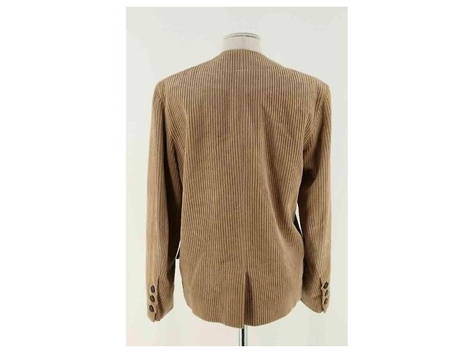 Autre Marque Blazer de terciopelo beige The Frankie Shop - vista 4