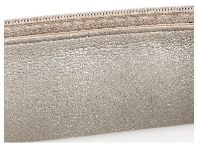 CHANEL - Borsa a tracolla Wallet On Chain Classic/Timeless Chanel in pelle stropicciata chevron argento - vista 6