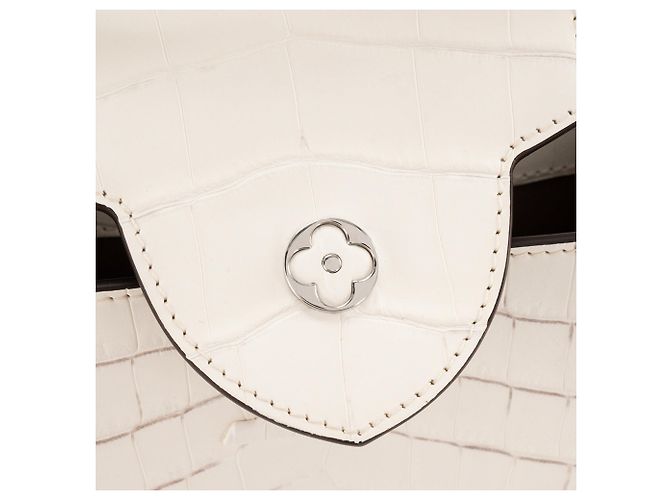 LOUIS VUITTON - Bolsa de ombro Capucines BB Himalaya Louis Vuitton em couro exótico de crocodilo niloticus branco e cinza - vista 5