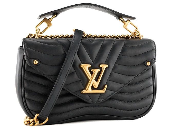 LOUIS VUITTON - Borsa a tracolla New Wave Louis Vuitton in pelle matelassé nera - vista 2