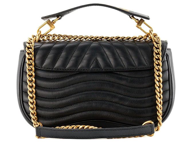 LOUIS VUITTON - Borsa a tracolla New Wave Louis Vuitton in pelle matelassé nera - vista 3