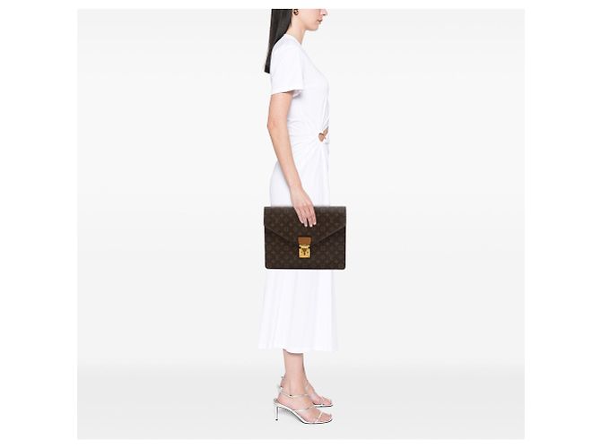 Borsa Business Louis Vuitton Monogram Porte Documents Senateur Marrone - vista 6