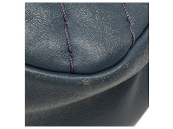 Bolsa de Ombro Chanel Medium Chevron em couro de bezerro com medalhão, Single Flap, Azul - vista 8