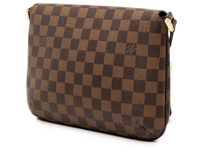 Borsa a tracolla Louis Vuitton Damier Ebene Musette Tango marrone con tracolla corta - vista 2