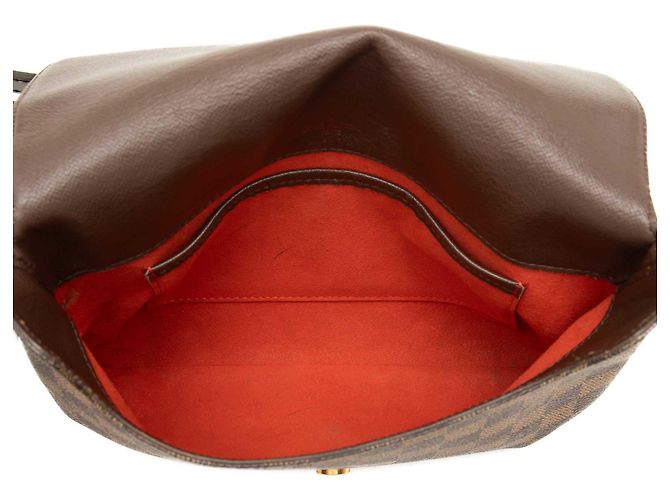 Borsa a tracolla Louis Vuitton Damier Ebene Musette Tango marrone con tracolla corta - vista 4