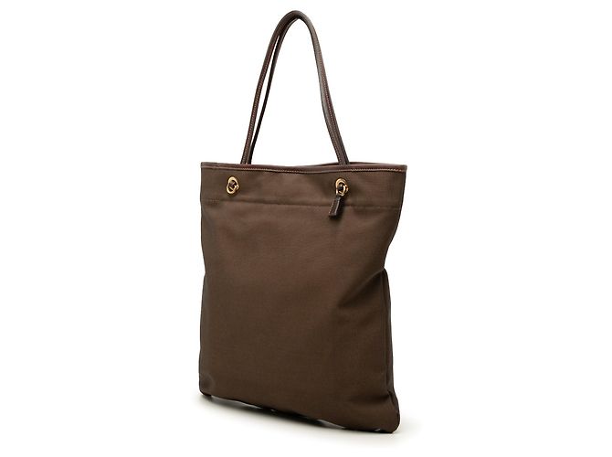 Sac Tote Prada en toile Canapa logo marron - vue 2