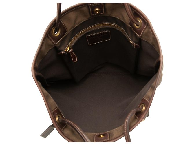 Sac Tote Prada en toile Canapa logo marron - vue 4
