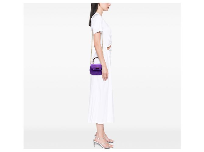Borsa Mini Satin Bamboo Night Gucci Viola - vista 7