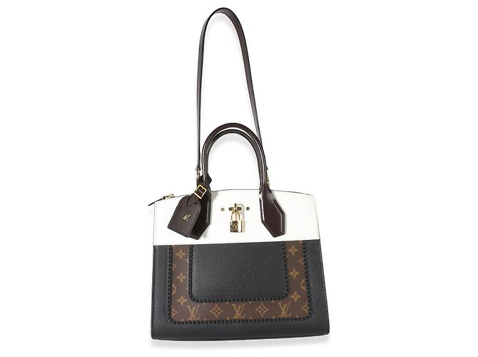 Louis Vuitton Black Calfskin Monogram Canvas City Steamer MM - vista 3