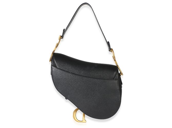 Borsa Saddle Media in pelle di vitello grana nera Christian Dior - vista 2