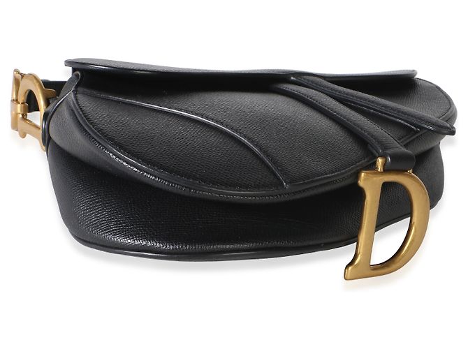 Borsa Saddle Media in pelle di vitello grana nera Christian Dior - vista 3