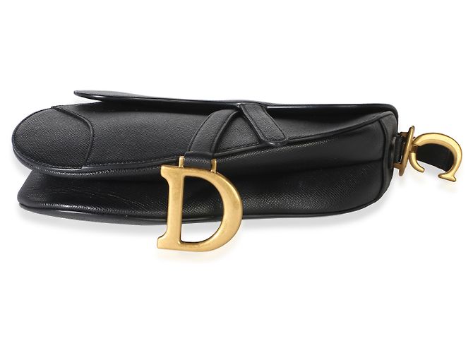 Borsa Saddle Media in pelle di vitello grana nera Christian Dior - vista 4