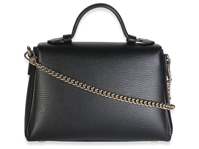 Borsa a tracolla e manico superiore Gucci in pelle di vitello Dollar nera con G intrecciate - vista 2