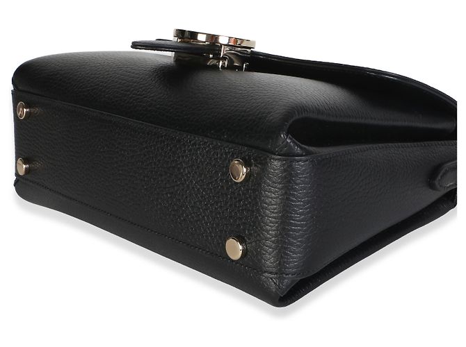 Borsa a tracolla e manico superiore Gucci in pelle di vitello Dollar nera con G intrecciate - vista 6