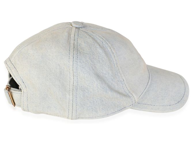Autre Marque Saint Laurent Baseball-Cap aus hellblauem Distressed-Denim mit Logo 59 - Ansicht 2