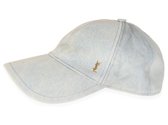 Autre Marque Saint Laurent Baseball-Cap aus hellblauem Distressed-Denim mit Logo 59 - Ansicht 3