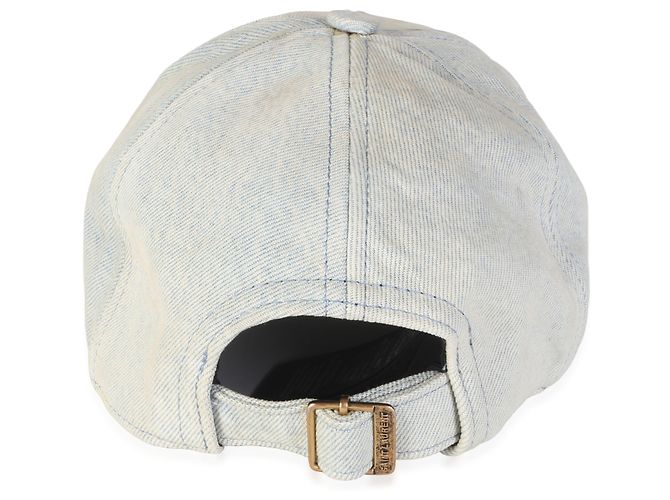 Autre Marque Saint Laurent Baseball-Cap aus hellblauem Distressed-Denim mit Logo 59 - Ansicht 4
