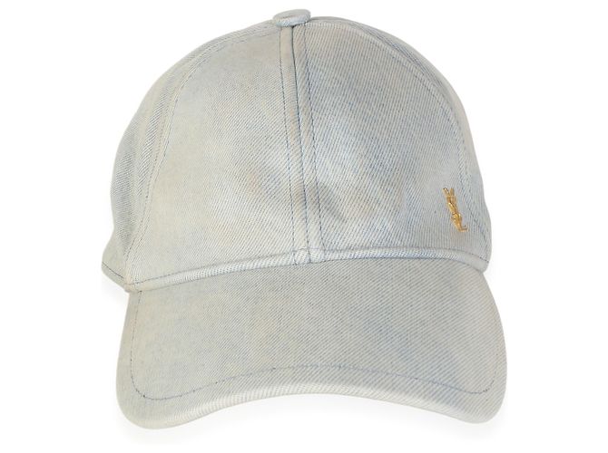 Autre Marque Saint Laurent Baseball-Cap aus hellblauem Distressed-Denim mit Logo 59 - Ansicht 5