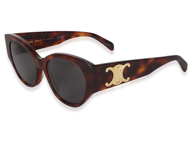 Céline Occhiali da sole Celine Brown Acetate Triomphe Maxi Logo - vista 4