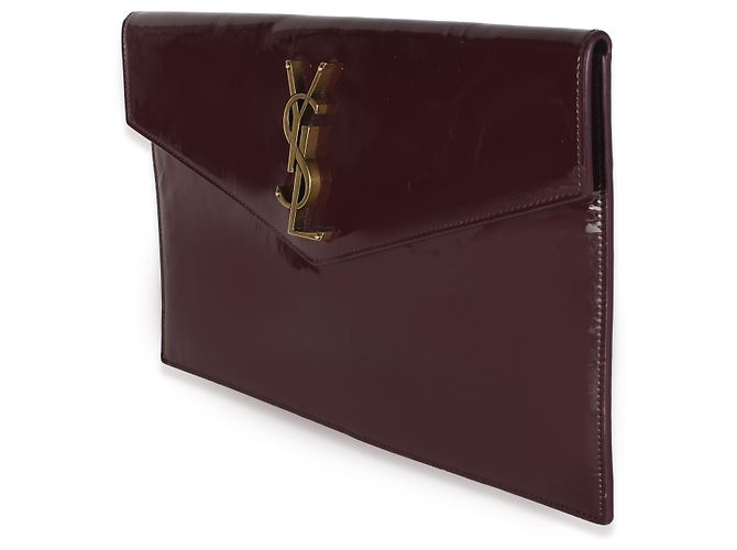 Autre Marque Pouch Uptown Saint Laurent in vernice bordeaux - vista 3