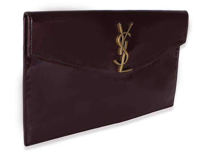 Autre Marque Pouch Uptown Saint Laurent in vernice bordeaux - vista 4