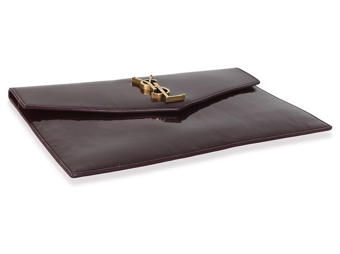 Autre Marque Pouch Uptown Saint Laurent in vernice bordeaux - vista 7
