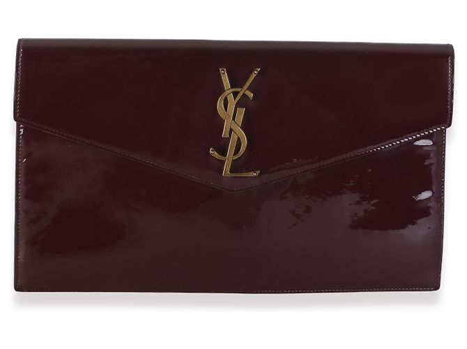 Autre Marque Pouch Uptown Saint Laurent in vernice bordeaux - vista 8