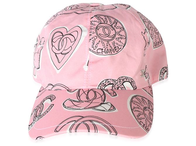 Cappellino Baseball Chanel 23P in cotone rosa CC - vista 5