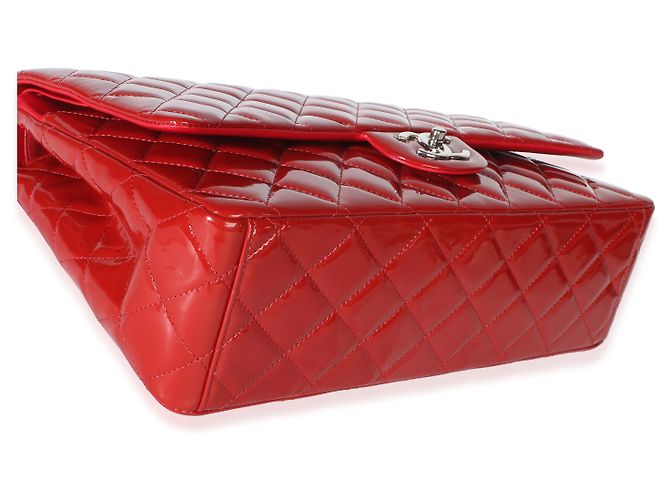 Borsa Chanel Red Quilted Patent Maxi Classic Double Flap Bag - vista 6