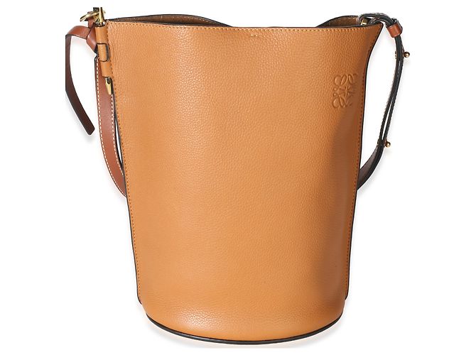 Borsa a secchiello Gate Loewe in vitello grana morbida Tan - vista 8