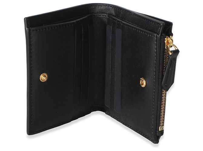 Portafoglio compatto Fendi in nappa nero Zucca - vista 5