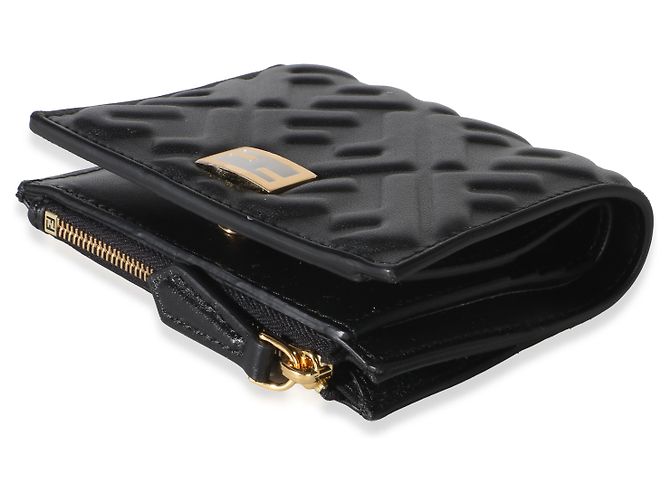 Portafoglio compatto Fendi in nappa nero Zucca - vista 6
