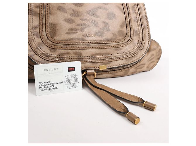 Chloé Bolso de hombro Chloe Marcie Medium de piel con estampado de leopardo en marrón, Edición Limitada - vista 11