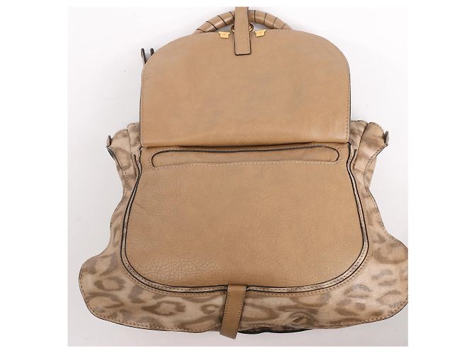 Chloé Bolso de hombro Chloe Marcie Medium de piel con estampado de leopardo en marrón, Edición Limitada - vista 15