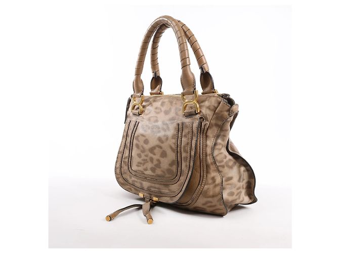 Chloé Bolso de hombro Chloe Marcie Medium de piel con estampado de leopardo en marrón, Edición Limitada - vista 2