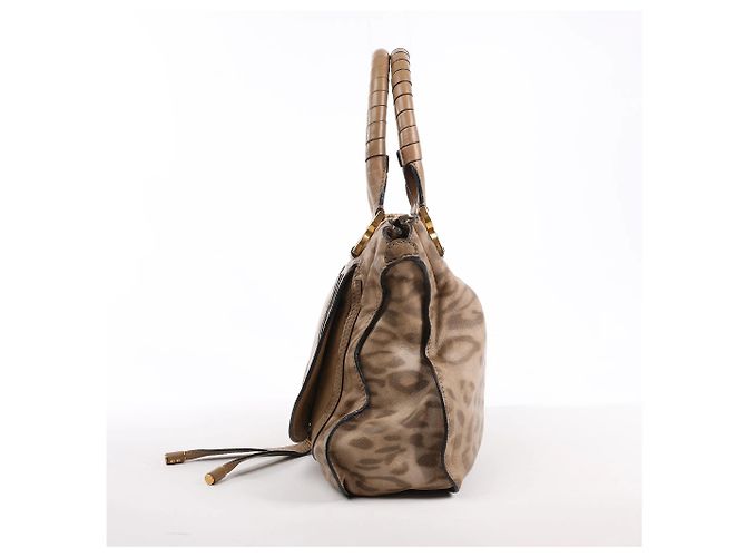 Chloé Bolso de hombro Chloe Marcie Medium de piel con estampado de leopardo en marrón, Edición Limitada - vista 3