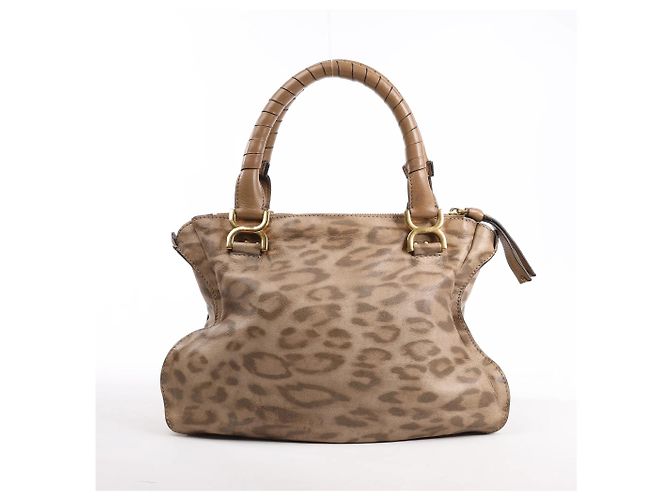 Chloé Bolso de hombro Chloe Marcie Medium de piel con estampado de leopardo en marrón, Edición Limitada - vista 4