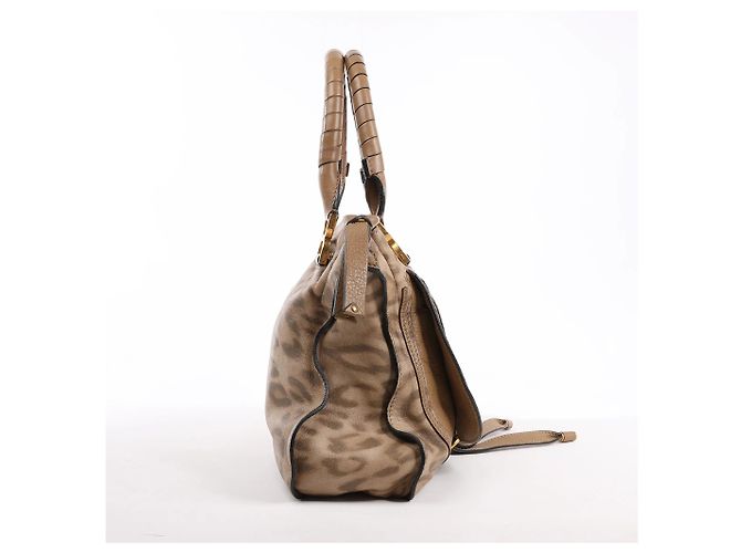 Chloé Bolso de hombro Chloe Marcie Medium de piel con estampado de leopardo en marrón, Edición Limitada - vista 5