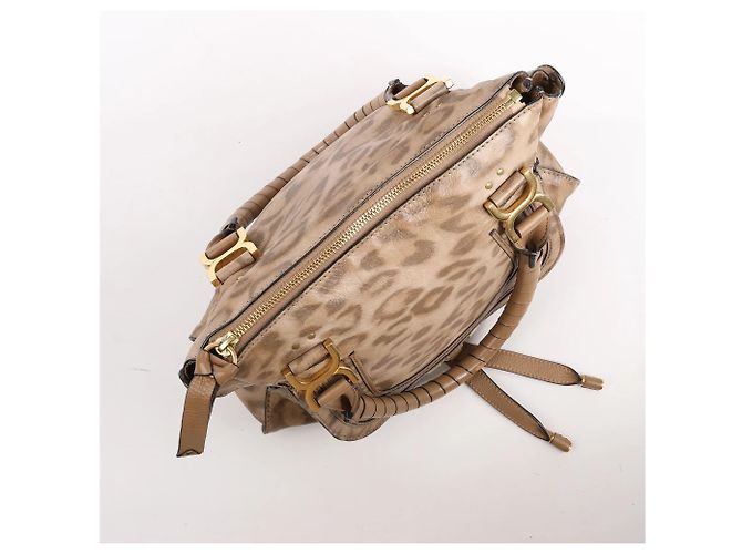 Chloé Bolso de hombro Chloe Marcie Medium de piel con estampado de leopardo en marrón, Edición Limitada - vista 6