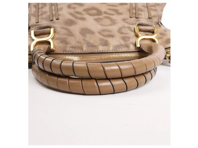 Chloé Bolso de hombro Chloe Marcie Medium de piel con estampado de leopardo en marrón, Edición Limitada - vista 7