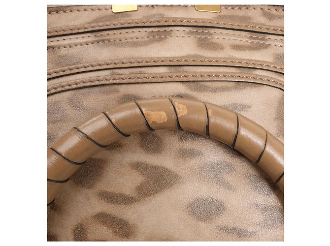 Chloé Bolso de hombro Chloe Marcie Medium de piel con estampado de leopardo en marrón, Edición Limitada - vista 8