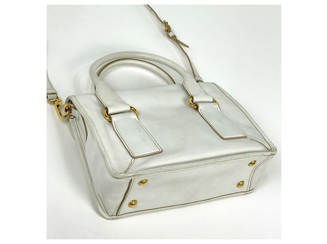 Borsa a mano Prada in pelle bianca - vista 2