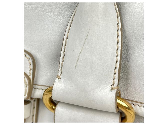 Borsa a mano Prada in pelle bianca - vista 6