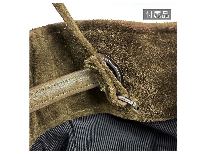 Bolso de hombro Chanel de gamuza caqui - vista 8