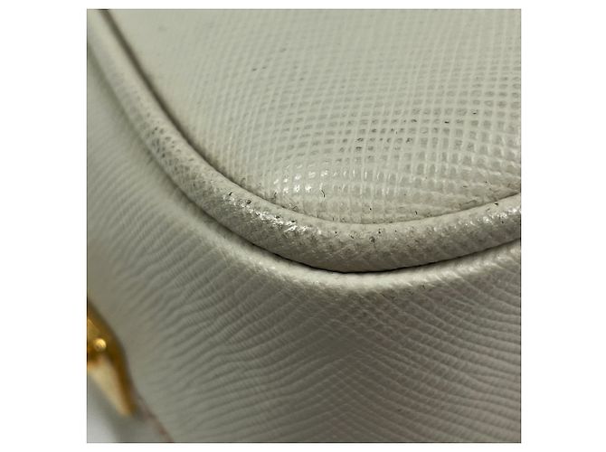 Sac à main Prada en cuir Saffiano couleur Ivory - vue 3