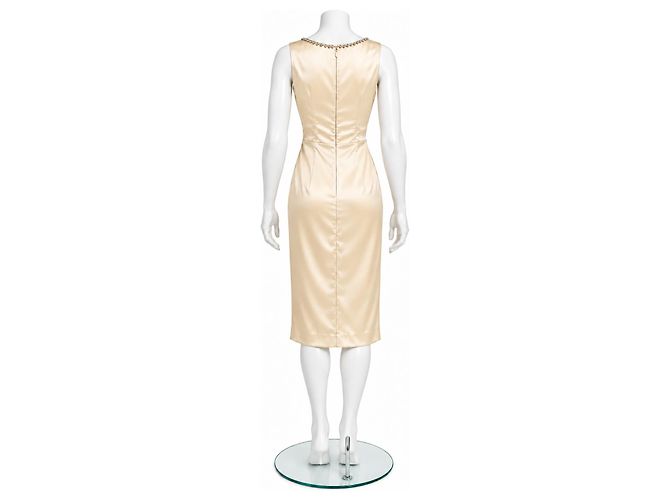 Jenny Packham Abito midi Jane in seta impreziosito - Champagne - vista 5
