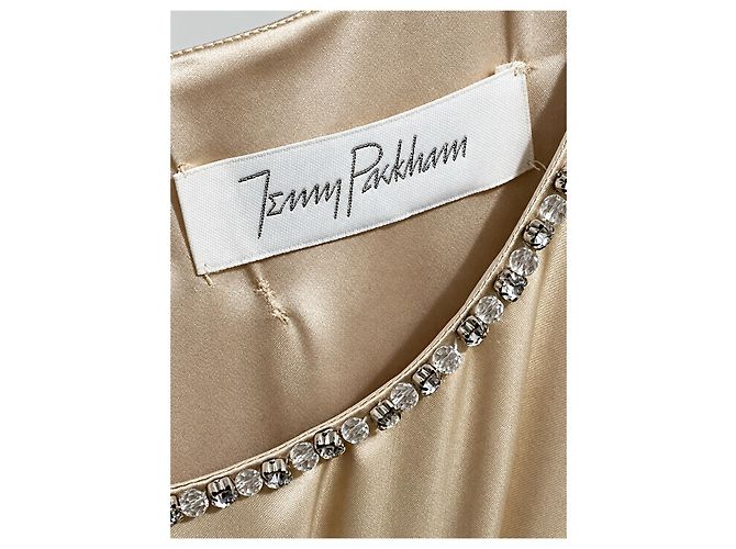 Jenny Packham Abito midi Jane in seta impreziosito - Champagne - vista 7