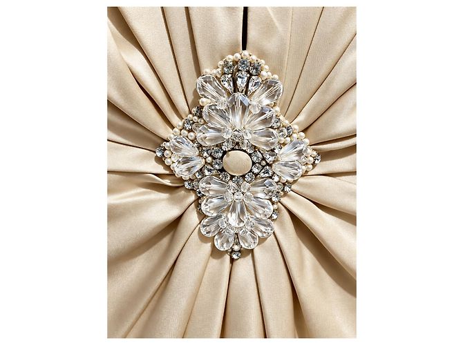 Jenny Packham Abito midi Jane in seta impreziosito - Champagne - vista 9