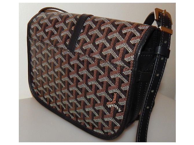 Goyard Belvédère PM Borsa a Tracolla Tela Marrone Pelle Nera - vista 3