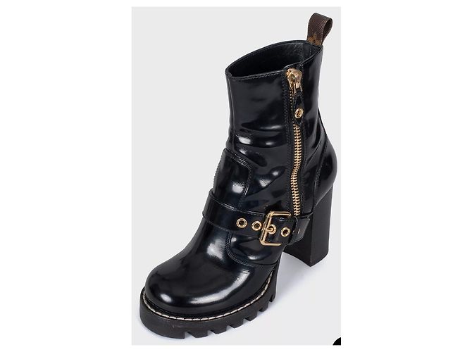 Botines Louis Vuitton Star Trail de cuero negro Sz.37 de segunda mano - vista 3
